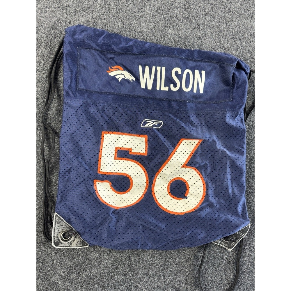 Denver Broncos Al Wilson 56 Reebok Drawstring Backpack Bag